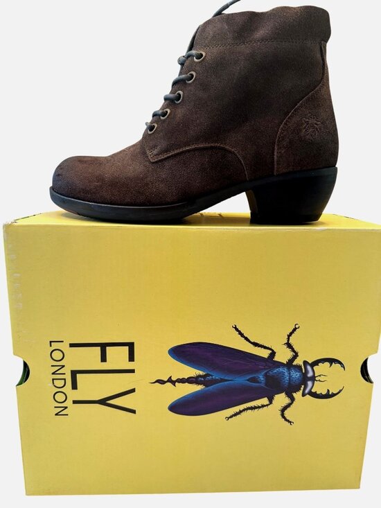 Fly London Shoes - Fly London Mesu780fly Size 37 Oil Cow Suede Sludge Bootie NWB US 6.5/7